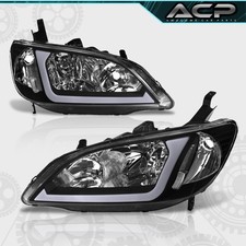 For 04-05 Honda Civic EM2 Replacement Sequential LED DRL Head Lights Lamps Clear picture