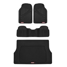 Black FlexTough 4PC Floor Liners Cargo Mat, All Weather HD Rubber Mats Package picture