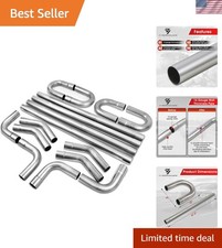 Durable 2.5'' OD Exhaust Pipe Kit - Complete 16PC Set with Mandrel Bends picture