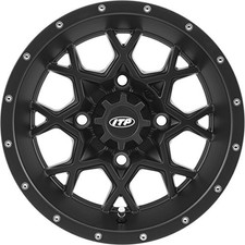 4/137 ITP Hurricane Wheel 12x7 5.0 + 2.0 Matte Black 1228633536B picture