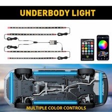 4 PCS Neon Tube Underglow LED RGB Under Car Strip Light Kit Underbody System Kit picture