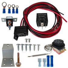 Adjustable Electric 12V Radiator Fan Thermostat Control Relay Wire Kit Car Truck picture