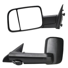 Pair Towing Mirrors Fit 2009-2018 Dodge Ram 1500 2500 3500 Pickup Manual Fold picture