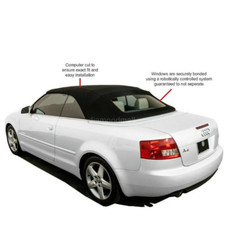 Fits Audi A4/S4 - Convertible Top With Heated Glass window Black Twill Canvas picture