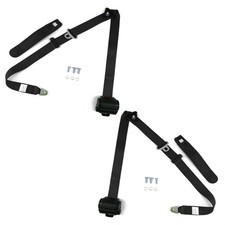 Retro Black Lap & Shoulder Bucket Seat Belts w/Retractors 64-75 GM Cars 1 pair   picture