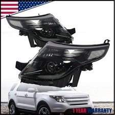 FOR 2011-2015 FORD EXPLORER PAIR BLACK CLEAR CORNER PROJECTOR HEADLIGHT LH+RH picture