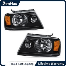 DimFlux Headlights for 04-08 Ford F150 06-08 Lincoln Mark LT Black Housing picture