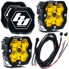 Baja Designs® Squadron 2.0 Sport Pair Amber Spot Pod Lights, Wiring, Rock Guards picture