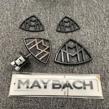 Gloss Black Maybach set Fender Side Rear Trunk Emblems Badge For Mercedes Benz S picture