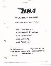 BSA workshop service manual 1969 & 1970 A65 Lightning picture