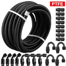 4AN-6AN-8AN-10AN Nylon Braided PTFE Fuel Line 10FT 20FT with 20 Fitting Hose Kit picture