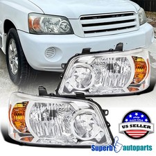 For 2004-2007 Toyota Highlander Halogen Headlights Lamps 04 05 06 07 Pair picture