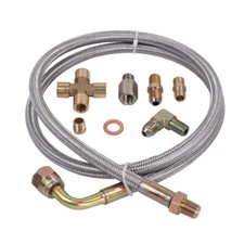 Turbo Oil Feed Line Kit 90° 1/8NPT 4AN 41 Inch For T3 T4 T04E T70 T60 GT45 GT35 picture
