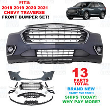 Front Bumper Cover Grille Assembly Kit Set For Chevy Traverse 2018-2021 picture