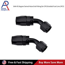 2Pc Universal 45 Degree 45° Swivel Hose End Fitting Adaptor AN6 -6AN 6AN Black picture