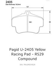 PAGID RACING Brake Pad E2405 29 010 Porsche 911 Boxster Cayman - Brand New picture