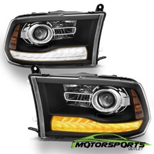 For 2013-2018 Ram Stock Projector Models Black LED DRL Projector Headlights Pair picture