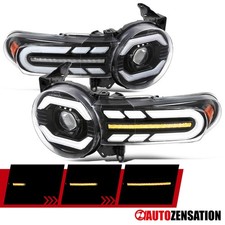 Black Fit 2007-2014 Toyota FJ Cruiser LED Sequential Signal Projector Headlights picture