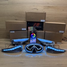 🟢2014-2017 INFINITI Q50 RGB LED Mirror/Bumper/ CHROME EMBLEM Sequential Light🟢 picture