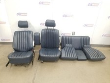 84 MERCEDES-BENZ 380SL 107 TYPE BUCKET SEAT AND BENCH SEAT SET BLUE LEATHER picture