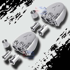 2pcs PLATINUM POSITIVE NEGATIVE PLATED CAR MARINE STEREO BATTERY TERMINAL CLAMP picture