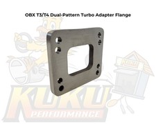 OBX T3 T4 Turbo Inlet Adapter Flange Dual Pattern 3/8-16 Mild Steel F10747 picture