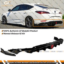 For 23-26 Acura Integra GF Bodykit V2 Gloss Black LED Rear Diffuser W/ Extension picture