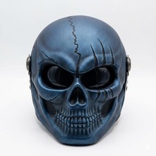 Helmet Skeleton skull Jean Blue Dot and ECE picture