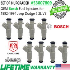 UPGRADED OEM BOSCH x8 4 hole IV gen 22LB Fuel Injectors for 92-94 Jeep Dodge picture
