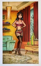 Out of Print Signed Keith WEESNER poster Lounge Muse Sexy Woman Vintage Art picture