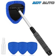 Car Windshield Cleaner Tool Extendable Handle Window Glass Wiper Brush + 4 Pads picture