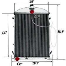 22'' H 3 Row Aluminum Radiator For 1930-1931 Ford Model A/ AA Heavy Duty 3.3L L4 picture