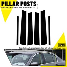 6x For 2002-2013 Infiniti G35 G37 Sedan Gloss Black Door Pillar Posts Cover Trim picture