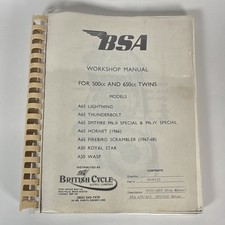 BSA Motorcycle Workshop Manual For 500cc And 650cc Twins Lightning Hornet Wasp picture