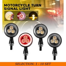 4-40X Amber Red Black Motorcycle LED DRL Turn Signal Brake Running Light Blinker picture