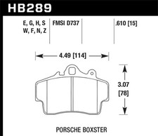 Fits Hawk Porsche HPS Street Front Brake Pads - HB289F.610 picture