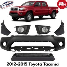Front Bumper Cover Primed Plastic & Fog Lights Kit For 2012-2015 Toyota Tacoma picture