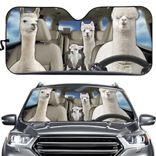 Llamas Family Driving Animal Lovers Car Windshield Sun Shade picture
