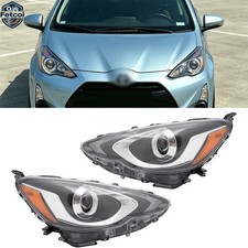 Pair For 2015-2017 Toyota Prius C LED Chrome Headlights Assembly Left+Right picture