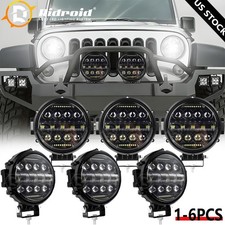 6'' inch Round LED Pods Work Light Bar Driving Fog Headlight Truck Off Road 4WD picture