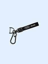 NEW - Audi Custom Car Keychain Key Ring Organizer Metal Leather Embroidered Gift picture