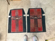 Vintage Plasticolor Ford Truck Steer Horns Floor Mats Pair RED RARE picture