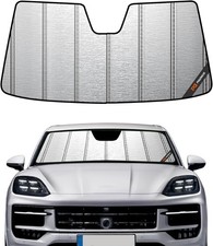 Windshield Sunshade for Porsche Cayenne (Metallic Silver Finish) picture