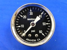 Marshall Gauge 0-60 psi Fuel Pressure Oil Pressure Gauge Black 1.5