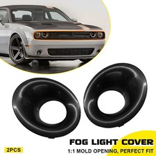 2X Fog Light Bezel Bumper Fog Lamp Covers For 2015-2022 Dodge Challenger Black K picture