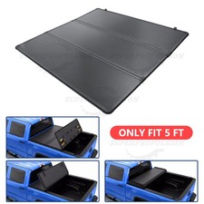 5ft Hard Tri-Fold Tonneau Cover 6063 Aluminum for 2019-2026 Ford Ranger Black picture