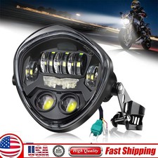 7In LED Motorcycle Headlight Hi/Low Beam For Harley Honda Kawasaki Suzuki Yamaha picture