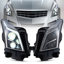 2*VLAND Full LED Headlights For 2013-2017 2018 Cadillac ATS Dynamic & Animation picture