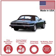FIts Jaguar XJS Conv Soft Top 1989-1996 Brown Twill Canvas picture
