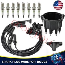 Wires Cap & Rotor & Spark Plugs FIts 1994-03 Dodge Ram Pick Up & Van 5.2L 5.9L picture